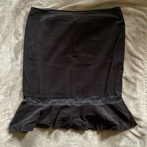 Lip Service lace and ruffle corduroy skirt